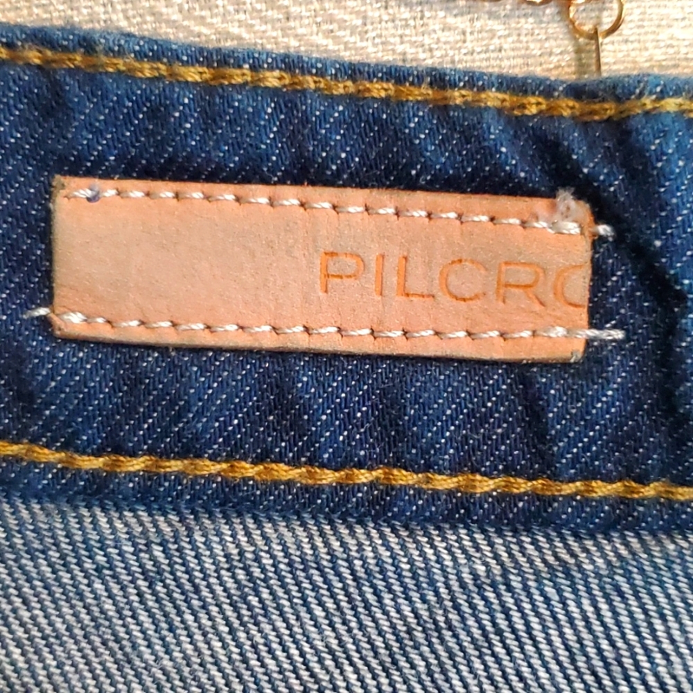 Pilcro Dark Blue Flare & Wide Leg Jeans - Picture 5 of 12
